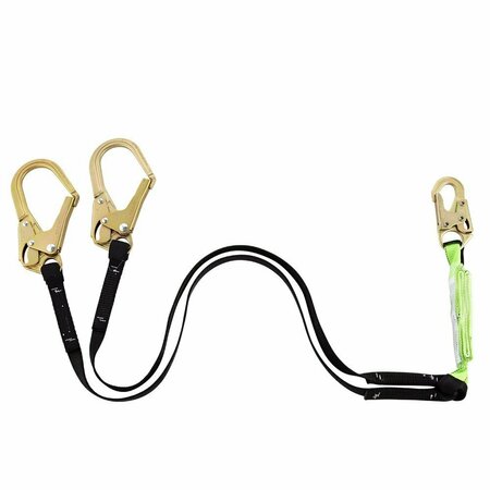 JACKSON SAFETY Shock Absorbing Lanyards - Tear Pack 1 Webbing -  Double Leg - Weight Capacity 130 to 310 Lbs - 6' V8104406